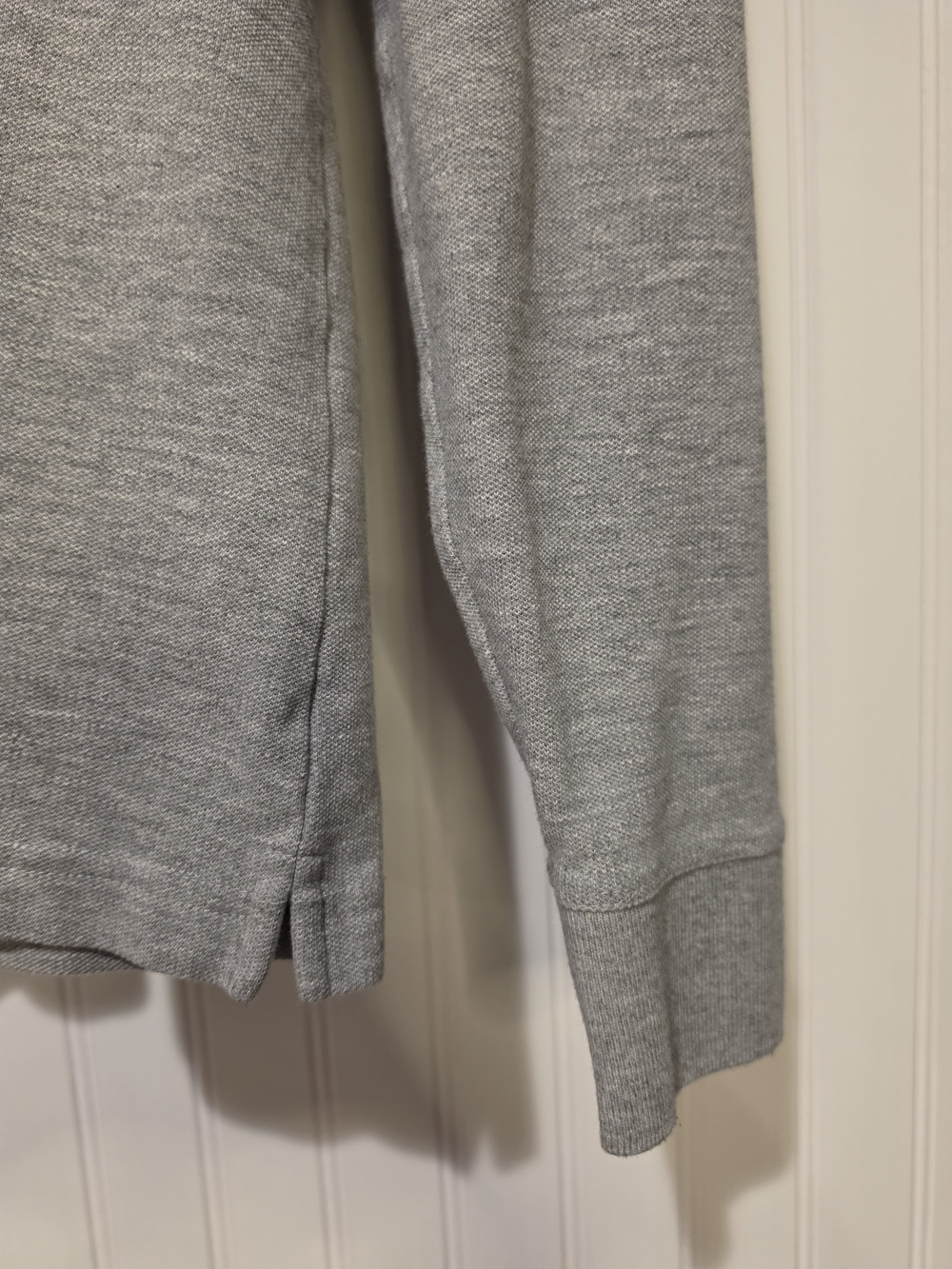 Lilly Pulitzer Gray Long Sleeve Polo with Pink Trim - Picture 4 of 5